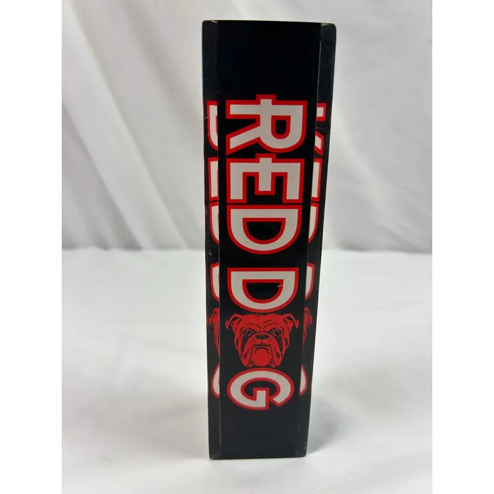 Vintage Red Dog Beer Tap Handle 1990s 3 Sided Acrylic Plank Road Brewery